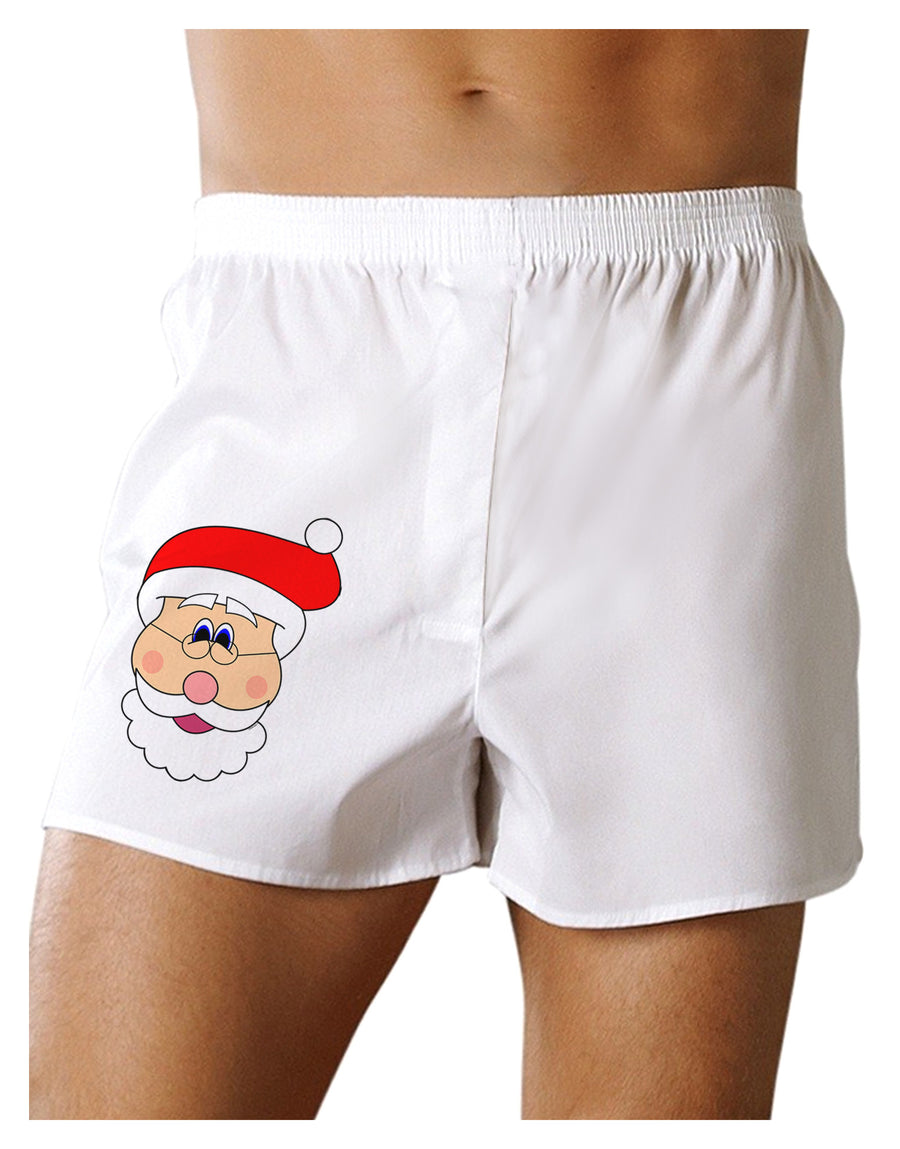 Santa Claus Face Christmas Boxer Shorts-Boxer Shorts-TooLoud-White-Small-Davson Sales