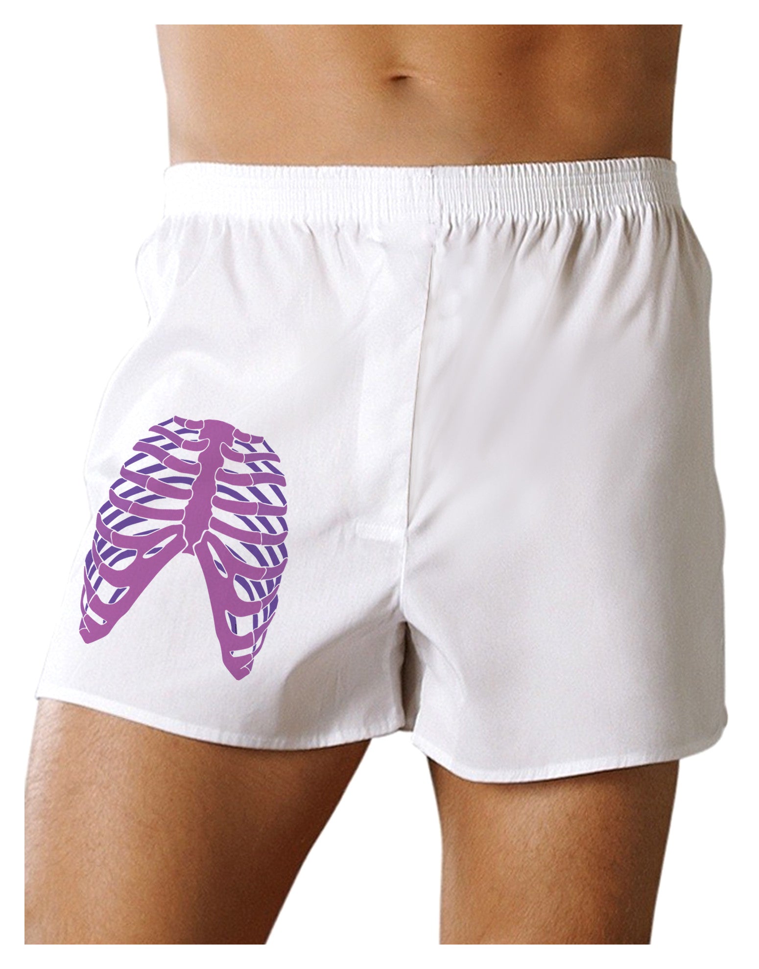 Human Purple Skeleton Bones Ribcage Boxer Shorts-Boxer Shorts-TooLoud-White-Small-Davson Sales