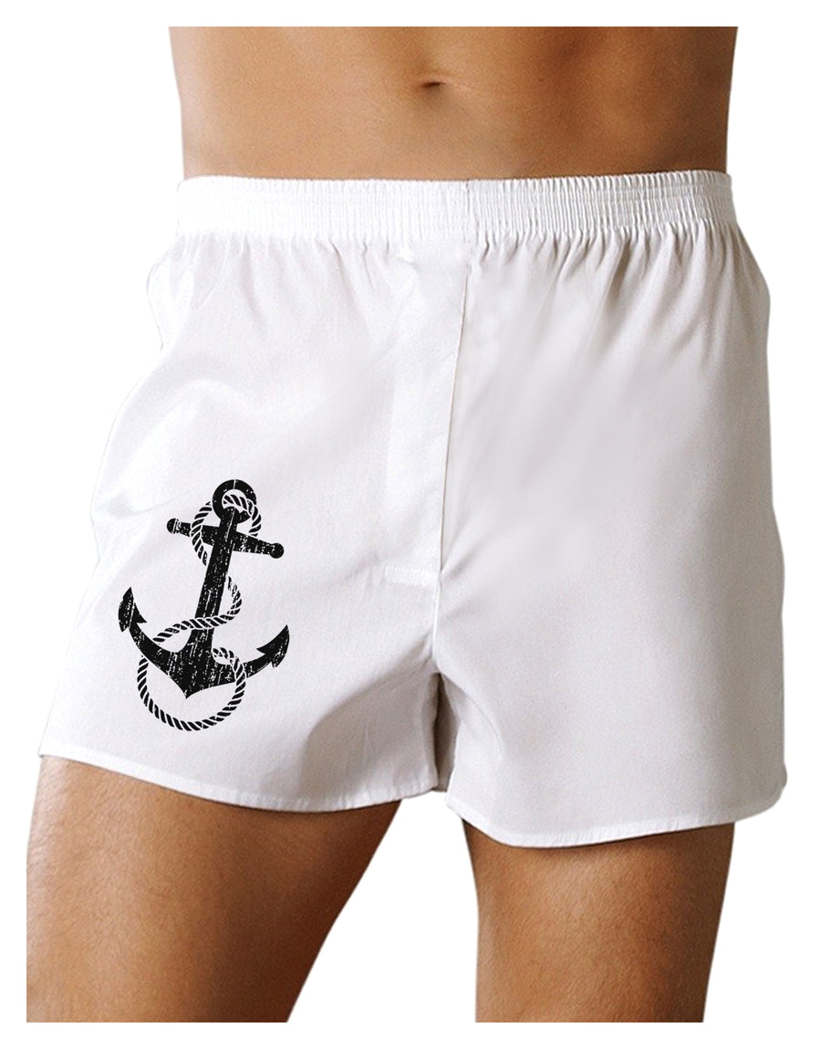 Distressed Nautical Sailor Rope Anchor Boxers Shorts-Boxer Shorts-TooLoud-White-Small-Davson Sales