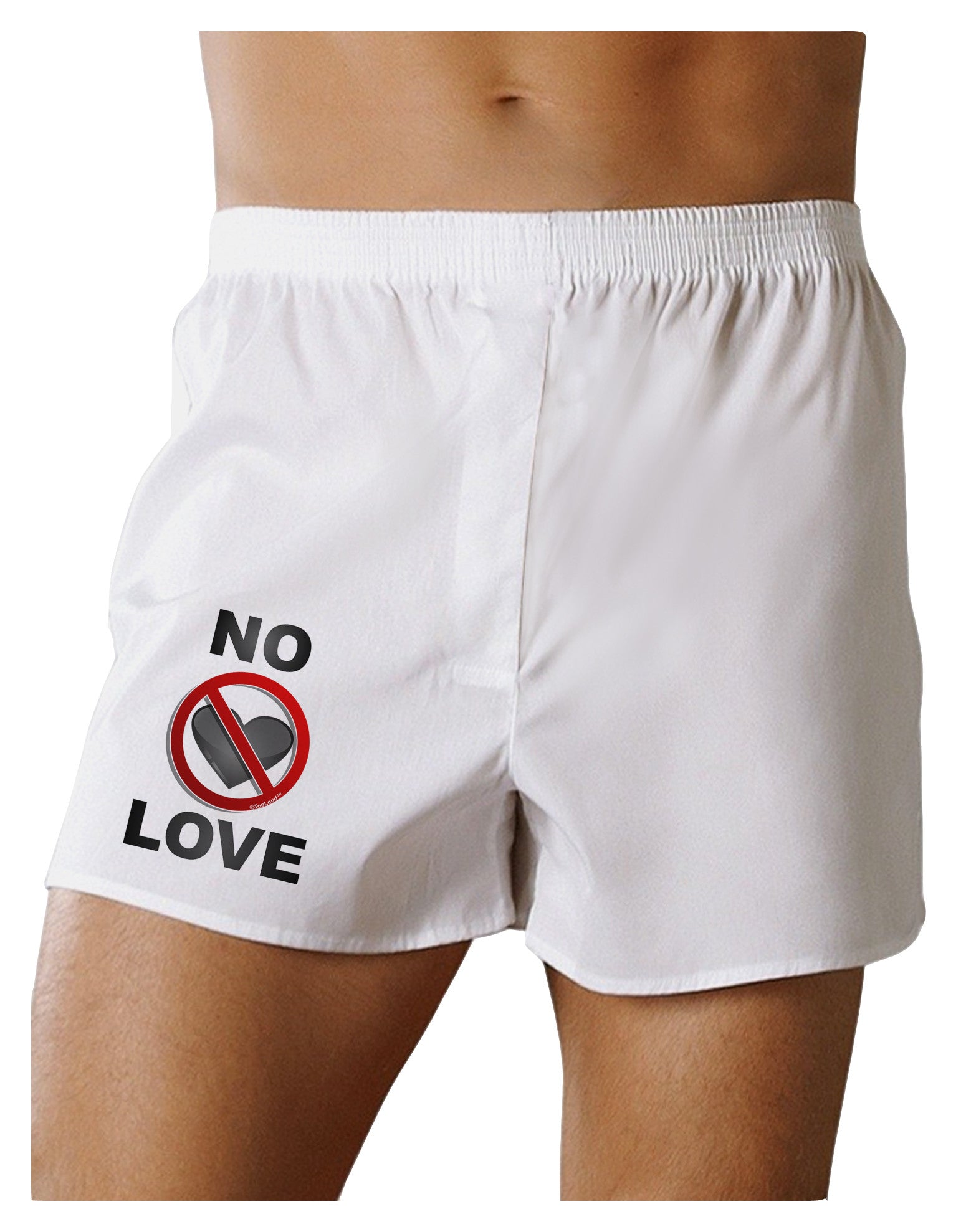 No Love Symbol with Text Boxer Shorts-Boxer Shorts-TooLoud-White-Small-Davson Sales