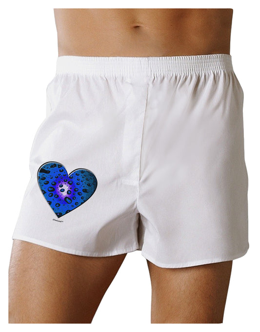 Water Droplet Heart Blue Boxer Shorts by TooLoud-Boxer Shorts-TooLoud-White-Small-Davson Sales