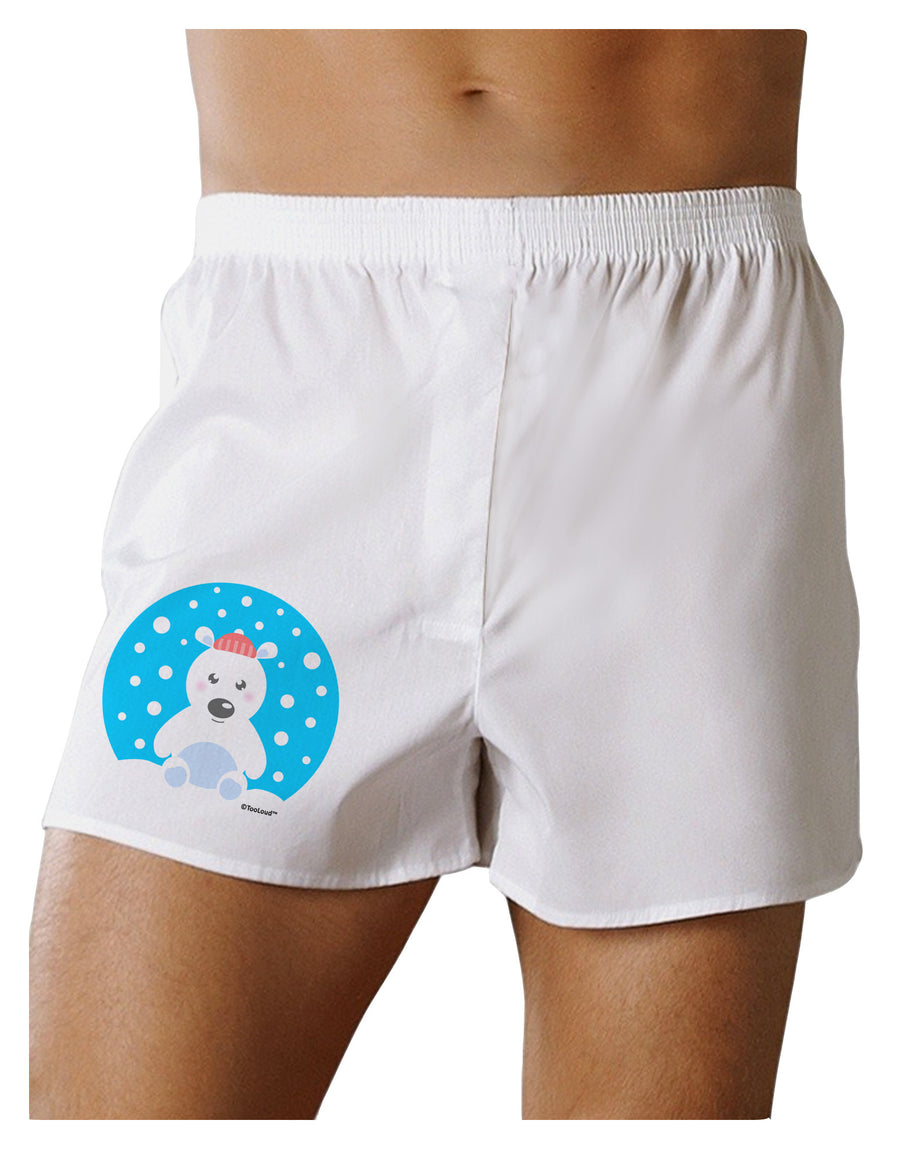 Cute Polar Bear - Christmas Boxer Shorts by TooLoud-Boxer Shorts-TooLoud-White-Small-Davson Sales