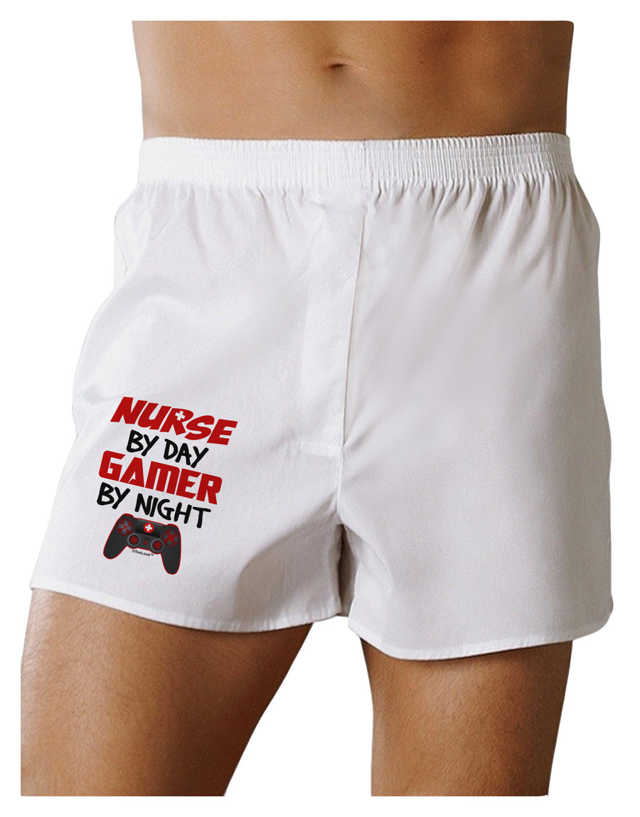 Nurse By Day Gamer By Night Boxer Shorts-Boxer Shorts-TooLoud-White-Small-Davson Sales