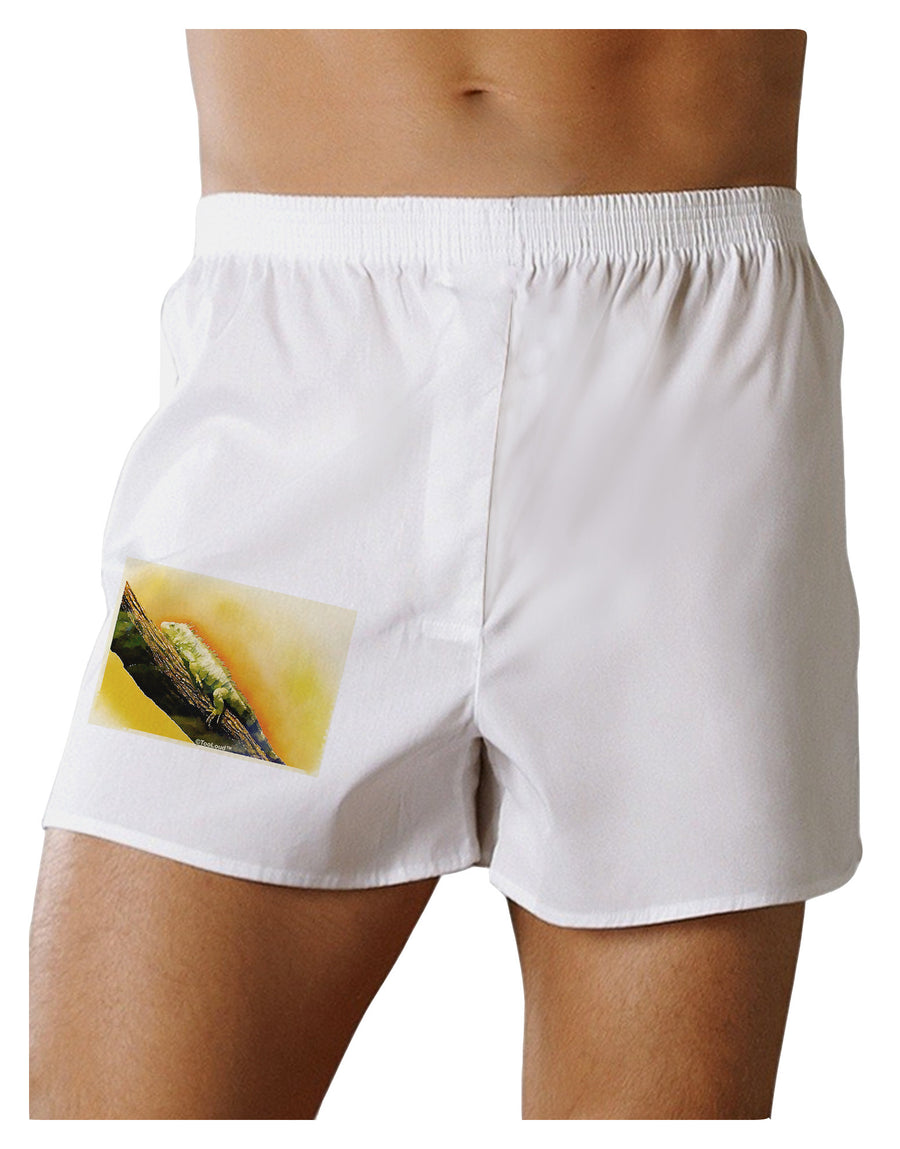 Iguana Watercolor Boxer Shorts-Boxer Shorts-TooLoud-White-Small-Davson Sales