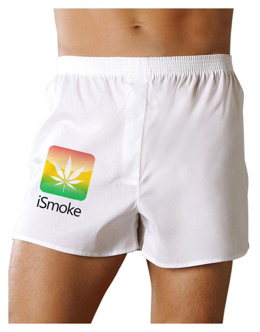 iSmoke Logo - Marijuana Leaf Boxer Shorts-Boxer Shorts-TooLoud-White-Small-Davson Sales