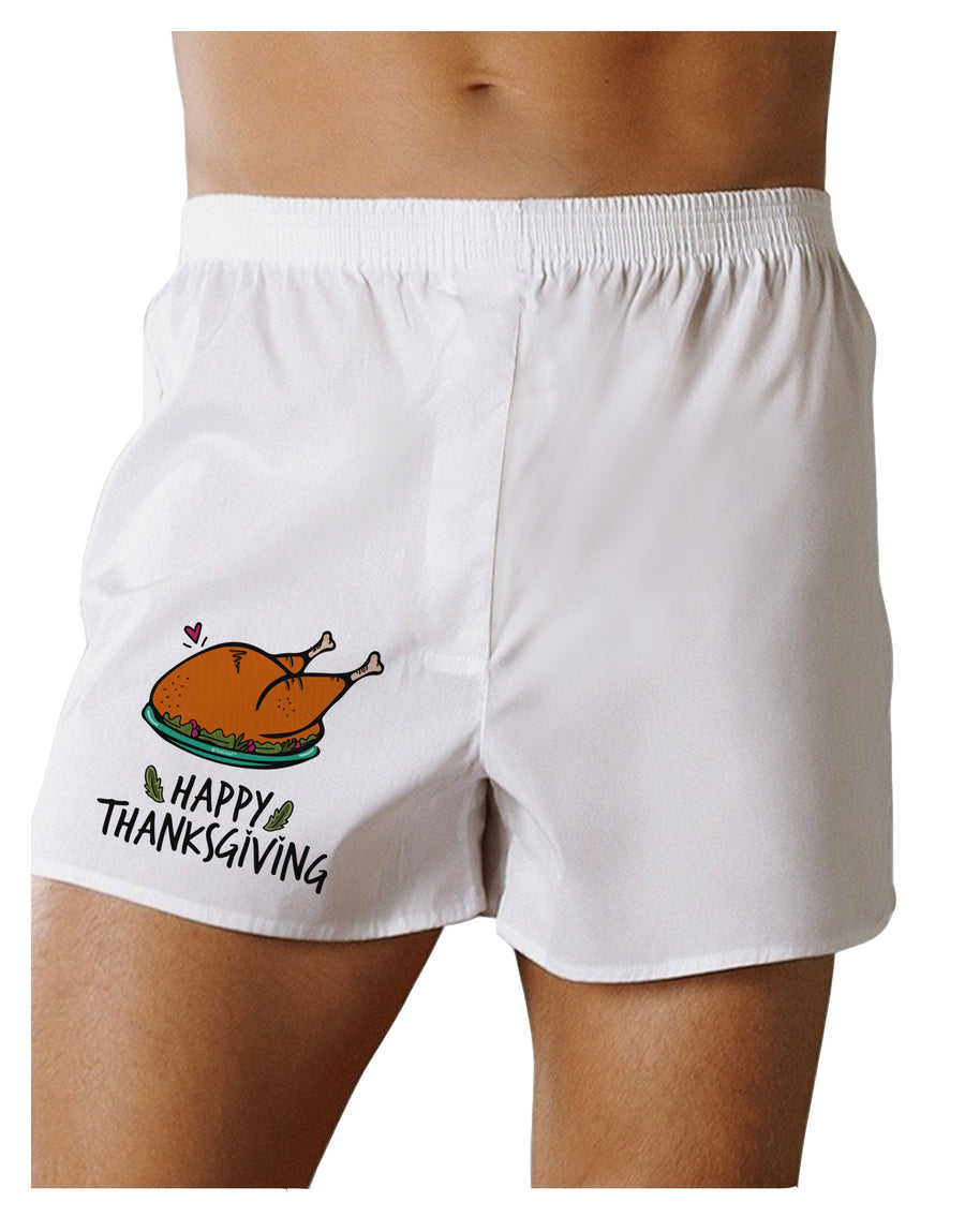 Happy Thanksgiving Boxers Shorts-Mens Boxers-TooLoud-White-Small-Davson Sales
