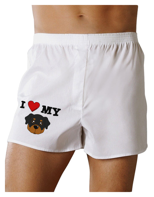 I Heart My - Cute Rottweiler Dog Boxer Shorts by TooLoud-Boxer Shorts-TooLoud-White-Small-Davson Sales