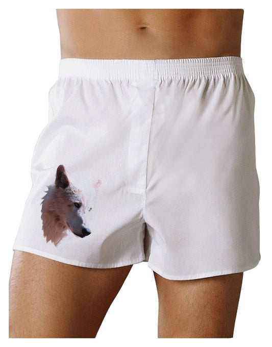 Magnificent White Wolf Head Boxer Shorts-Boxer Shorts-TooLoud-White-Small-Davson Sales