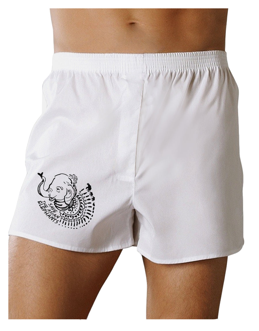 TooLoud Save the Asian Elephants Boxers Shorts-Mens Boxers-TooLoud-White-Small-Davson Sales