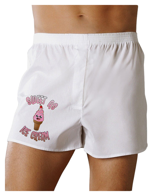 Cute Ice Cream Cone - Sweet As Ice Cream Boxer Shorts-Boxer Shorts-TooLoud-White-Small-Davson Sales