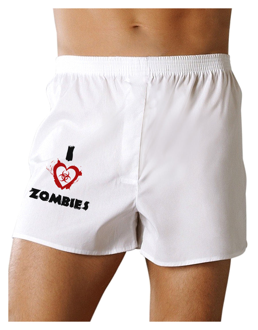 I Heart Zombies - Bio Hazard Heart Boxer Shorts-Boxer Shorts-TooLoud-White-Small-Davson Sales