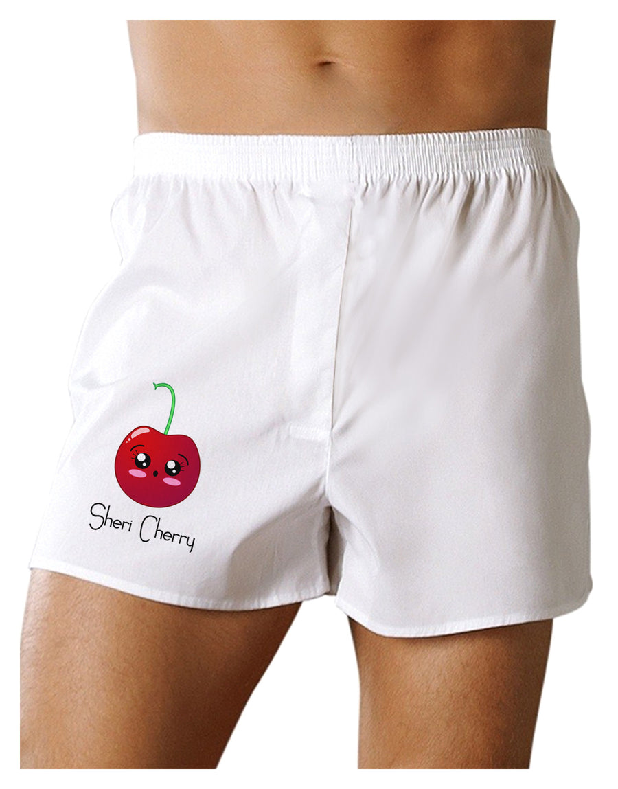 Sheri Cherry Text Boxer Shorts-Boxer Shorts-TooLoud-White-Small-Davson Sales