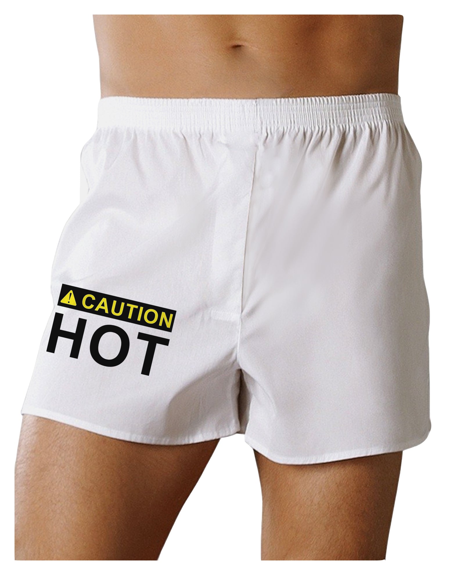 Caution Hot Warning Sign Boxer Shorts-Boxer Shorts-TooLoud-White-Small-Davson Sales