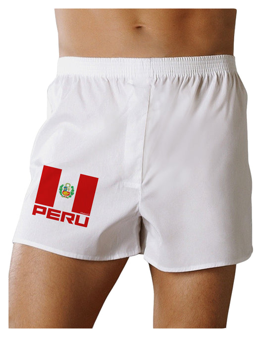 Peru Flag Boxer Shorts-Boxer Shorts-TooLoud-White-Small-Davson Sales