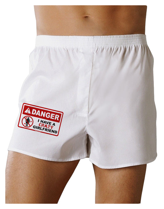 Danger - Crazy Girlfriend Boxer Shorts-Boxer Shorts-TooLoud-White-Small-Davson Sales