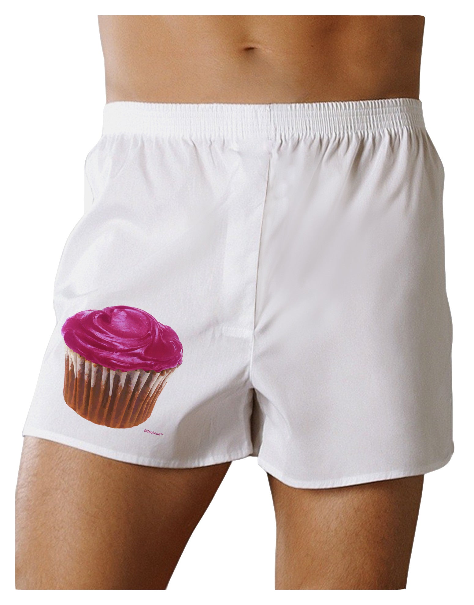 Giant Bright Pink Cupcake Boxer Shorts by TooLoud-Boxer Shorts-TooLoud-White-Small-Davson Sales