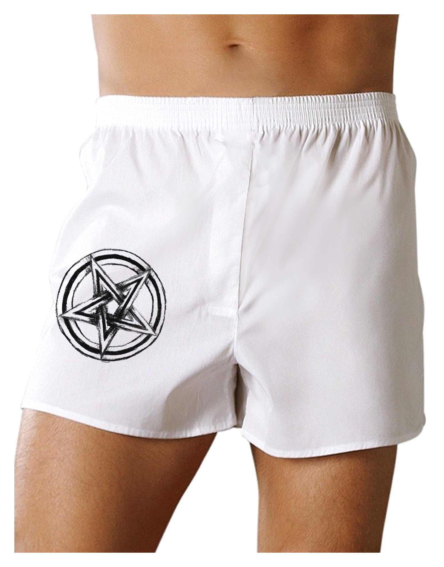 Inverted Pentagram Death Metal Star Boxer Shorts-Boxer Shorts-TooLoud-White-Small-Davson Sales