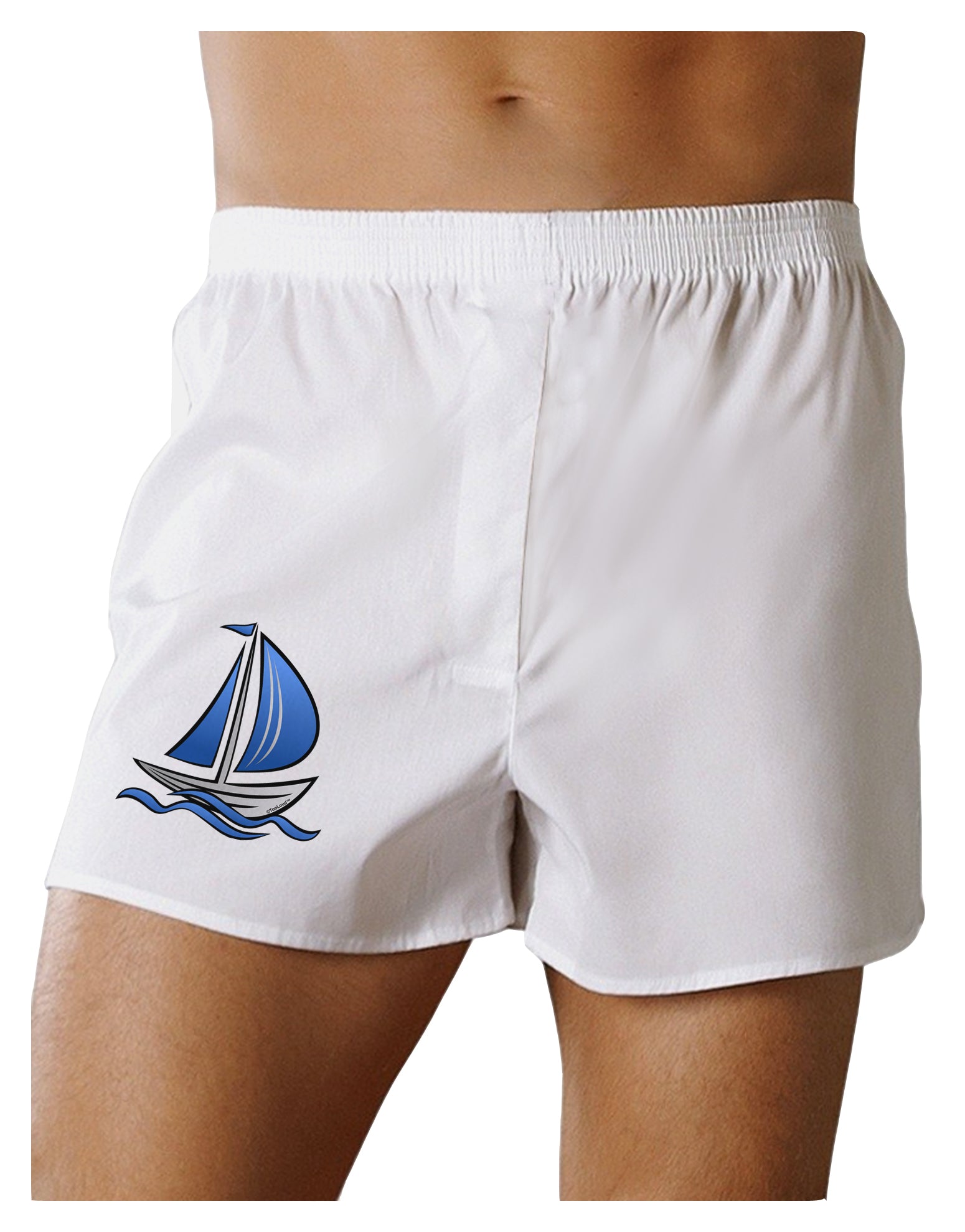 Blue Sailboat Boxer Shorts-Boxer Shorts-TooLoud-White-Small-Davson Sales