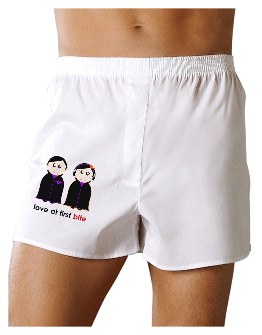 Love at First Bite Vampire Couple Halloween Boxer Shorts-Boxer Shorts-TooLoud-White-Small-Davson Sales