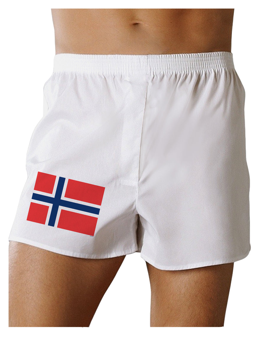 TooLoud Norwegian Flag Boxers Shorts-Mens Boxers-TooLoud-White-Small-Davson Sales