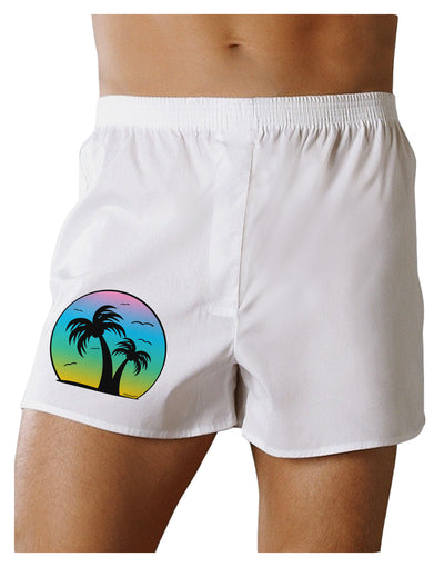 Palm Trees Silhouette - Beach Sunset Design Boxer Shorts-Boxer Shorts-TooLoud-White-Small-Davson Sales