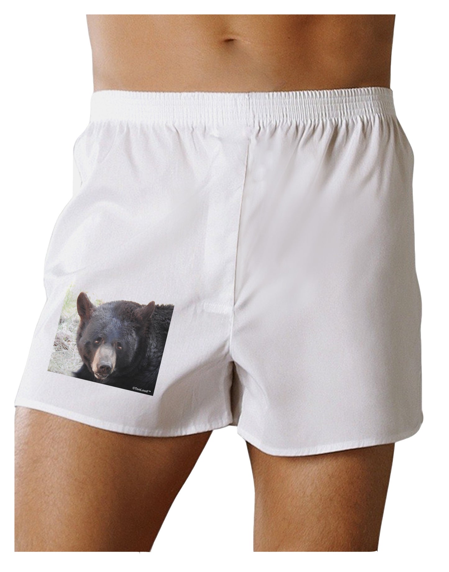 Staring Black Bear Boxer Shorts-Boxer Shorts-TooLoud-White-Small-Davson Sales