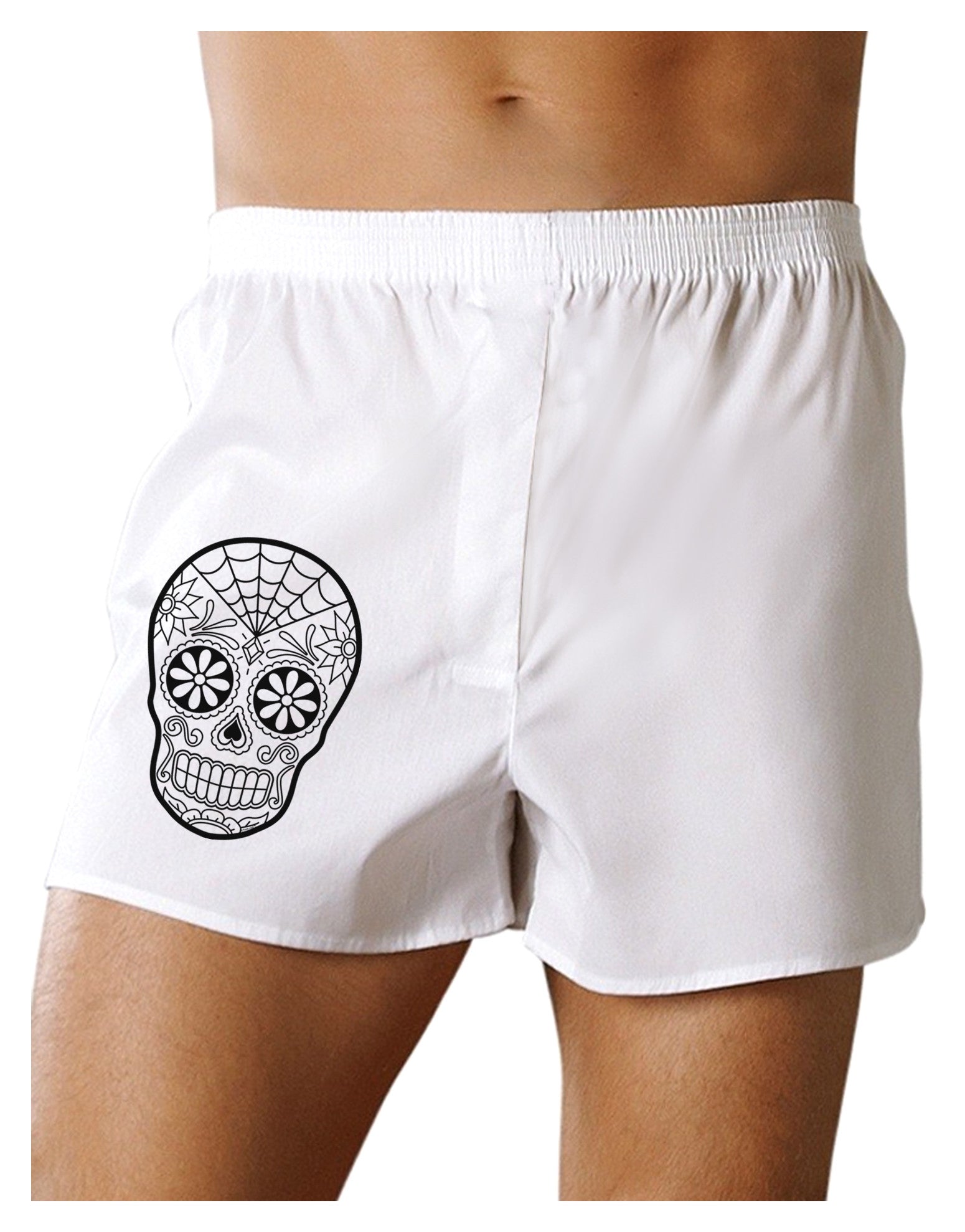 Color Your Own Dia de los Muertos Calavera Boxer Shorts-Boxer Shorts-TooLoud-White-Small-Davson Sales