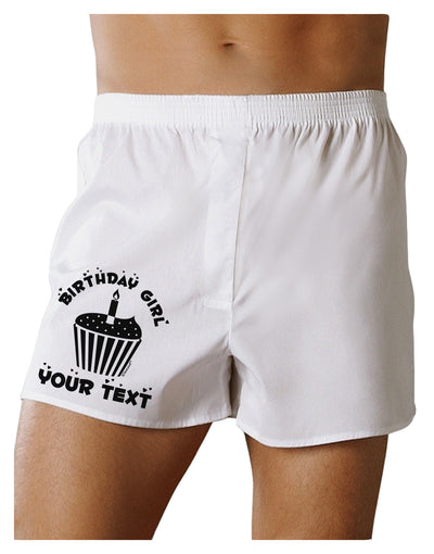 Personalized Birthday Girl Cupcake -Customizable- Name Boxer Shorts-Boxer Shorts-TooLoud-White-Small-Davson Sales