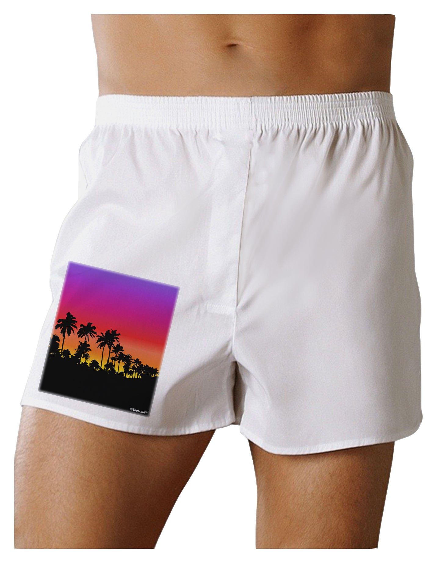 Palm Trees and Sunset Design Boxer Shorts by TooLoud-Boxer Shorts-TooLoud-White-Small-Davson Sales