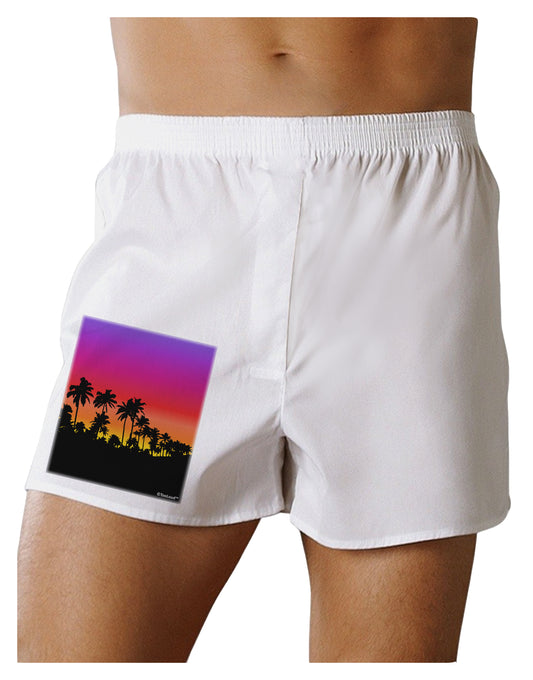 Palm Trees and Sunset Design Boxer Shorts by TooLoud-Boxer Shorts-TooLoud-White-Small-Davson Sales