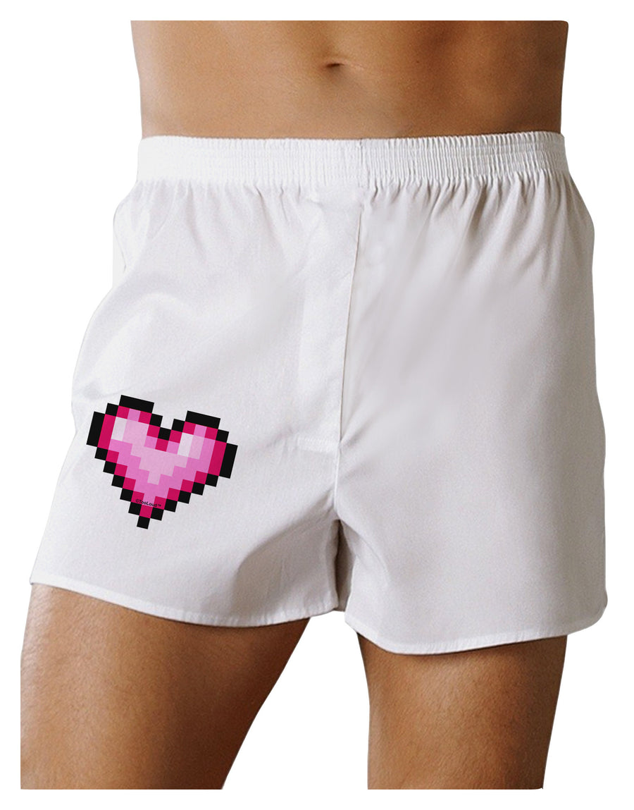 Pixel Heart Design B - Valentine's Day Boxer Shorts by TooLoud-Boxer Shorts-TooLoud-White-Small-Davson Sales