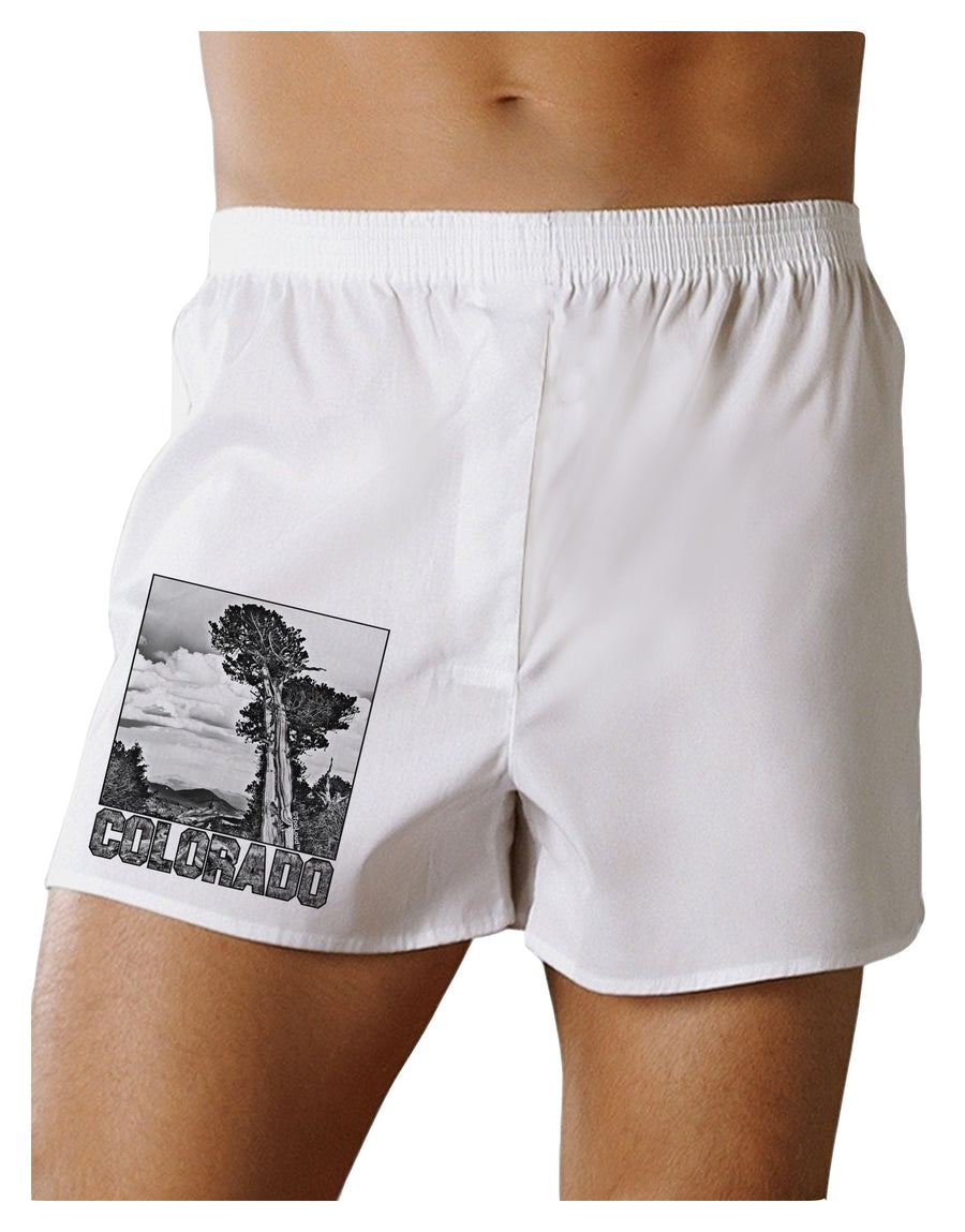 Colorado Landscape Text BW Boxer Shorts-Boxer Shorts-TooLoud-White-Small-Davson Sales