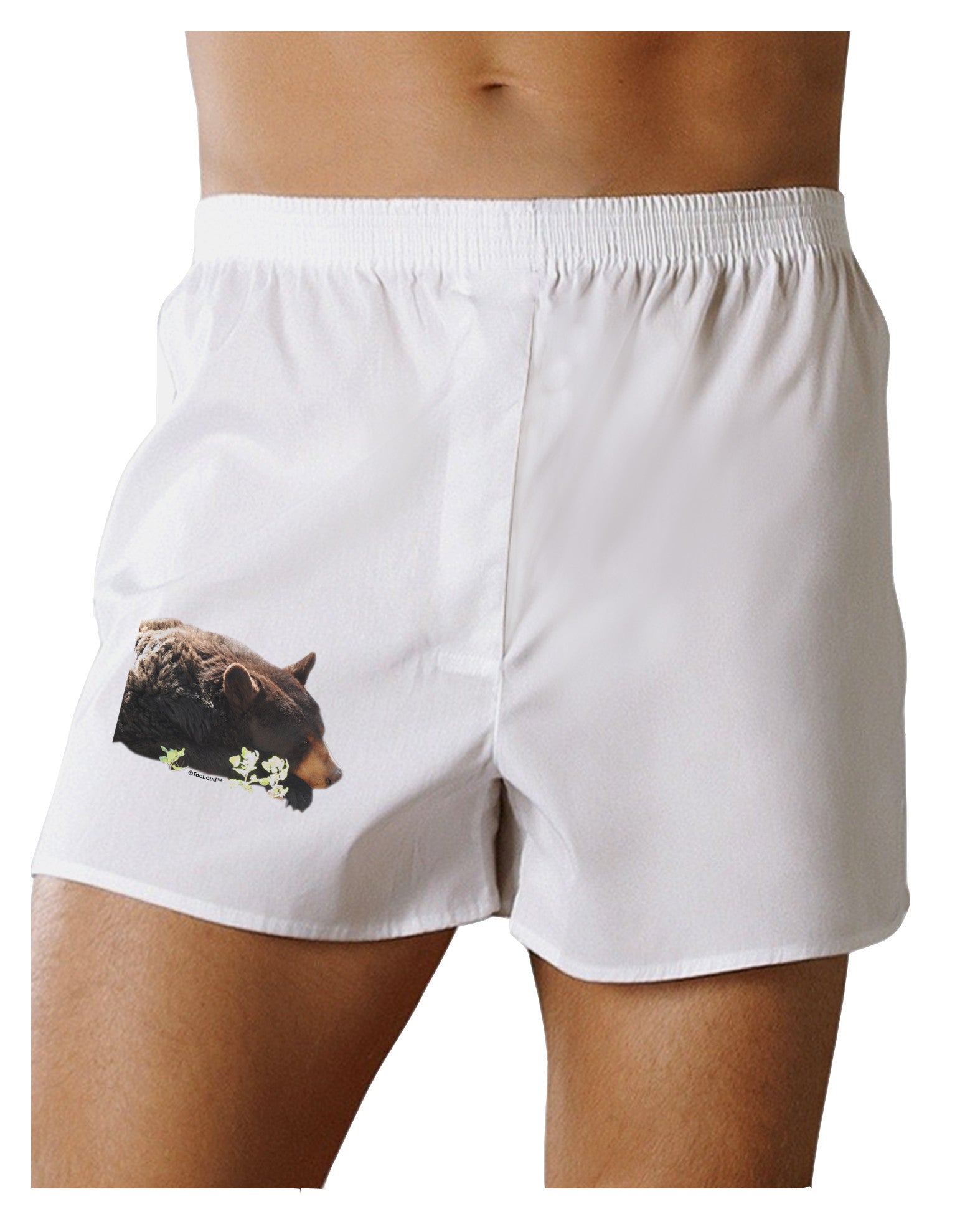 Laying Black Bear Cutout Boxer Shorts-Boxer Shorts-TooLoud-White-Small-Davson Sales