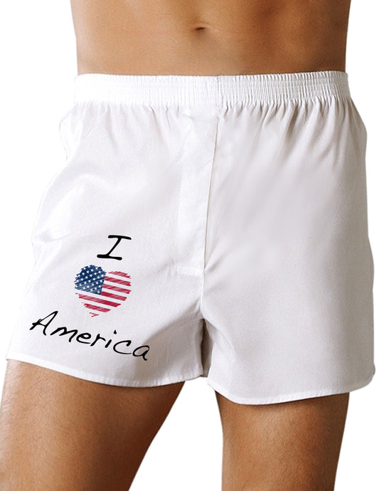 I Heart America Scribble Boxer Shorts-Boxer Shorts-TooLoud-White-Small-Davson Sales