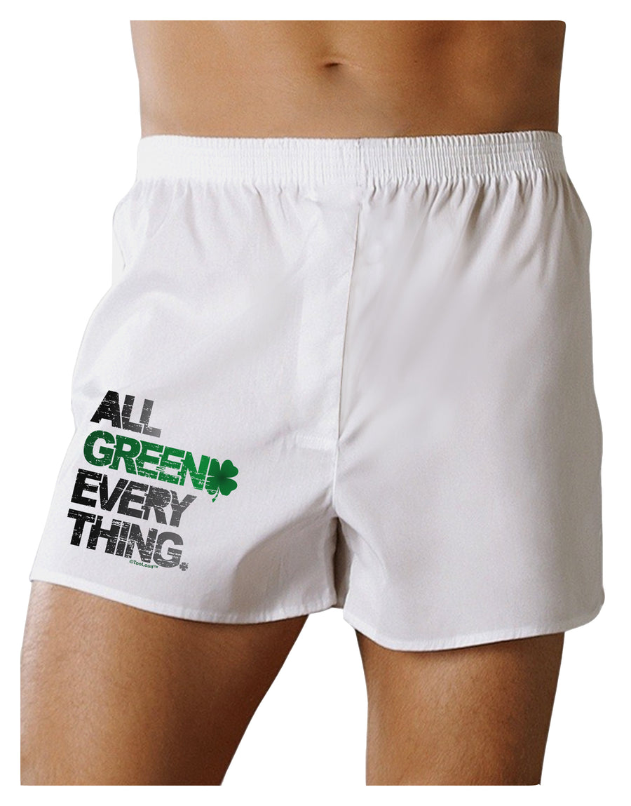 All Green Everything Distressed Boxer Shorts-Boxer Shorts-TooLoud-White-Small-Davson Sales