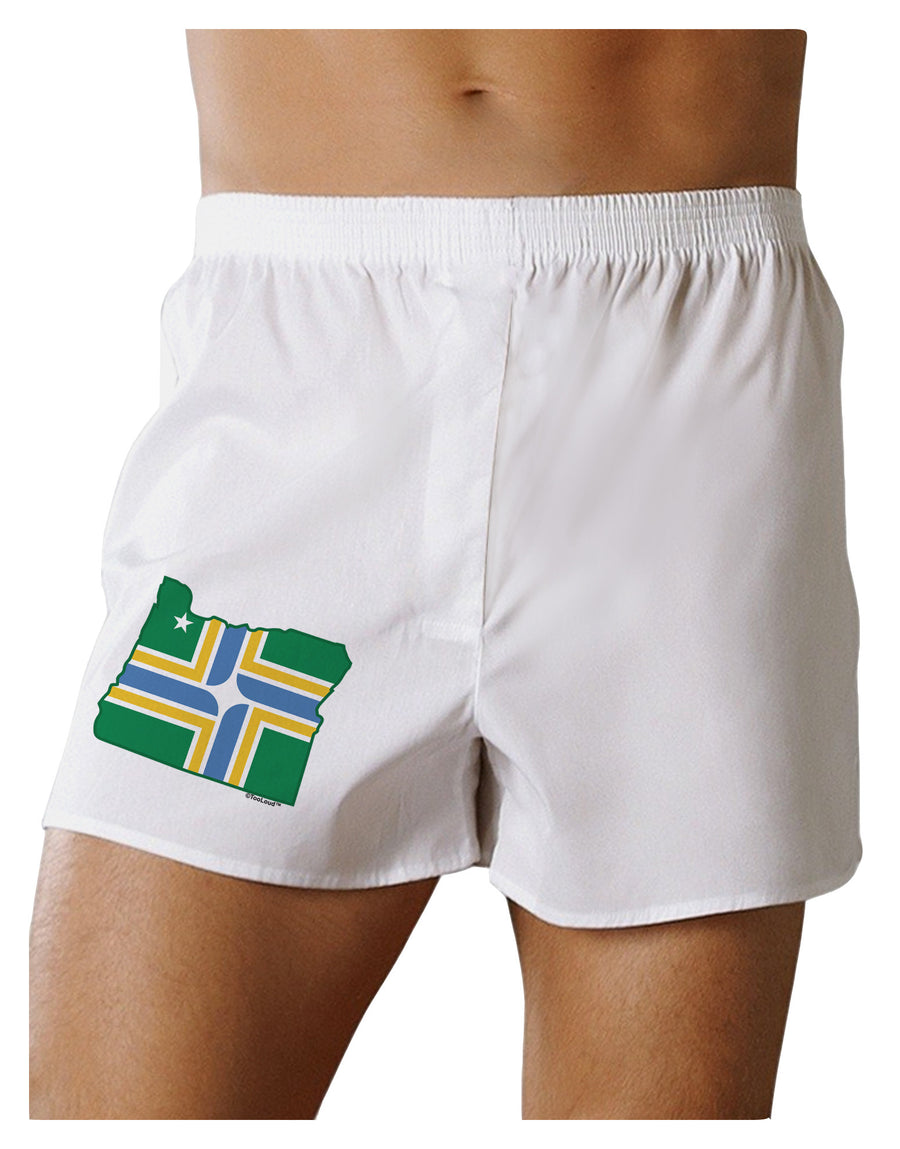 Portland Oregon Flag Boxer Shorts-Boxer Shorts-TooLoud-White-Small-Davson Sales