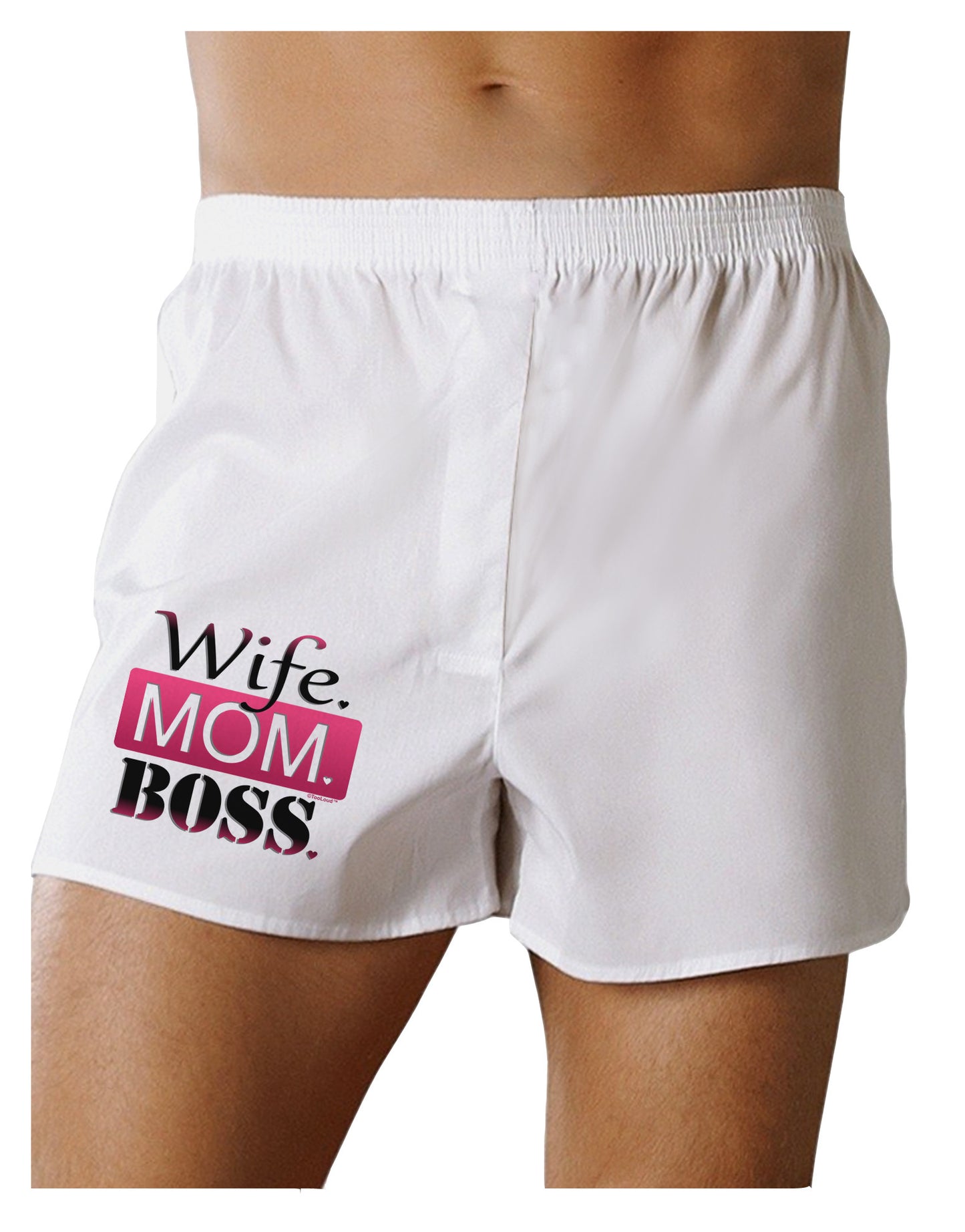 Wife Mom Boss Boxer Shorts-Boxer Shorts-TooLoud-White-Small-Davson Sales