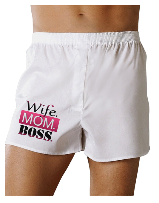 Wife Mom Boss Boxer Shorts-Boxer Shorts-TooLoud-White-Small-Davson Sales
