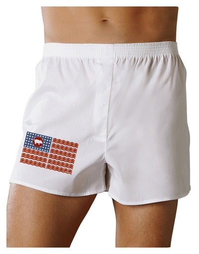 American Bacon Flag Boxer Shorts-Boxer Shorts-TooLoud-White-Small-Davson Sales