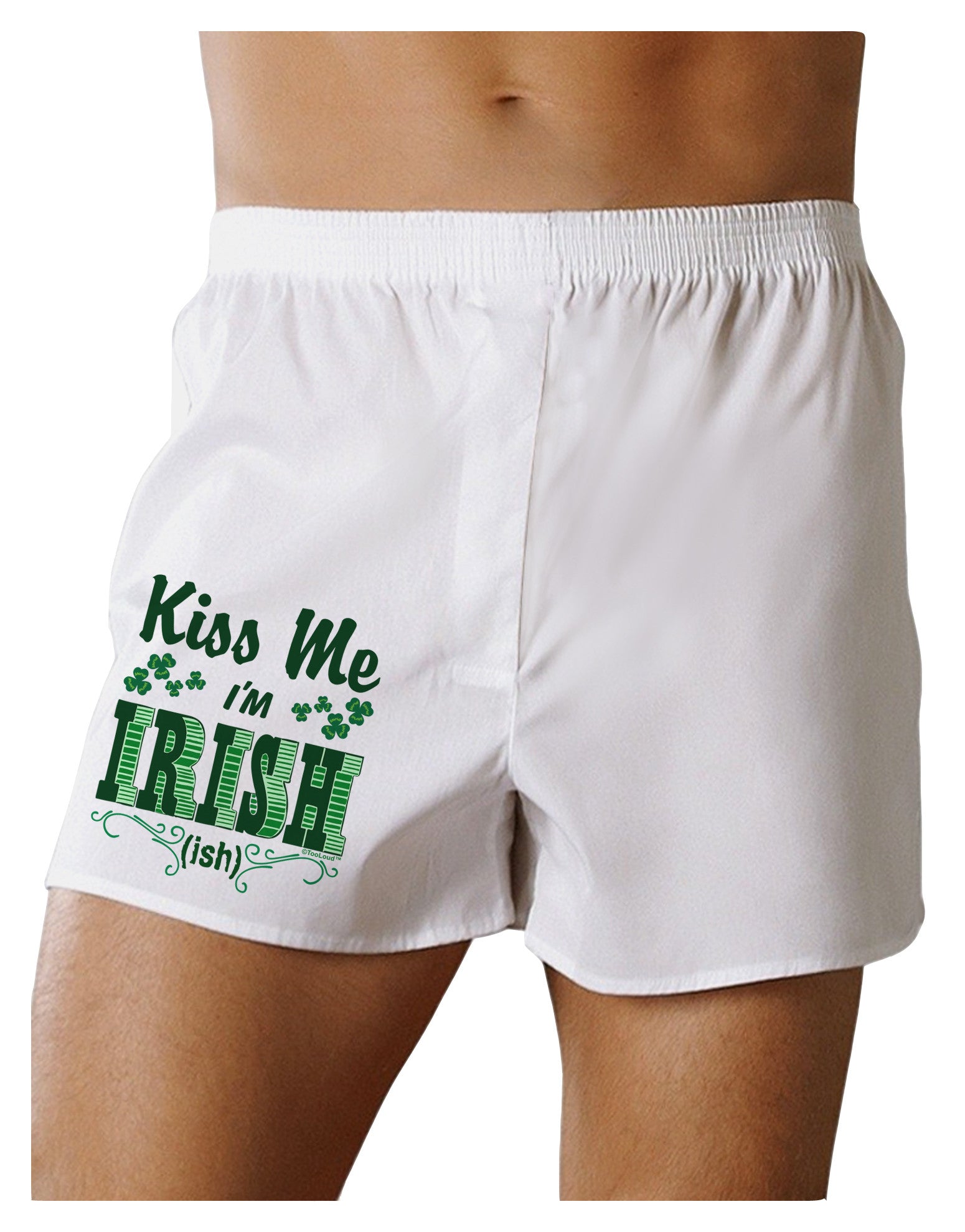 Kiss Me I'm Irish-ish Boxer Shorts-Boxer Shorts-TooLoud-White-Small-Davson Sales