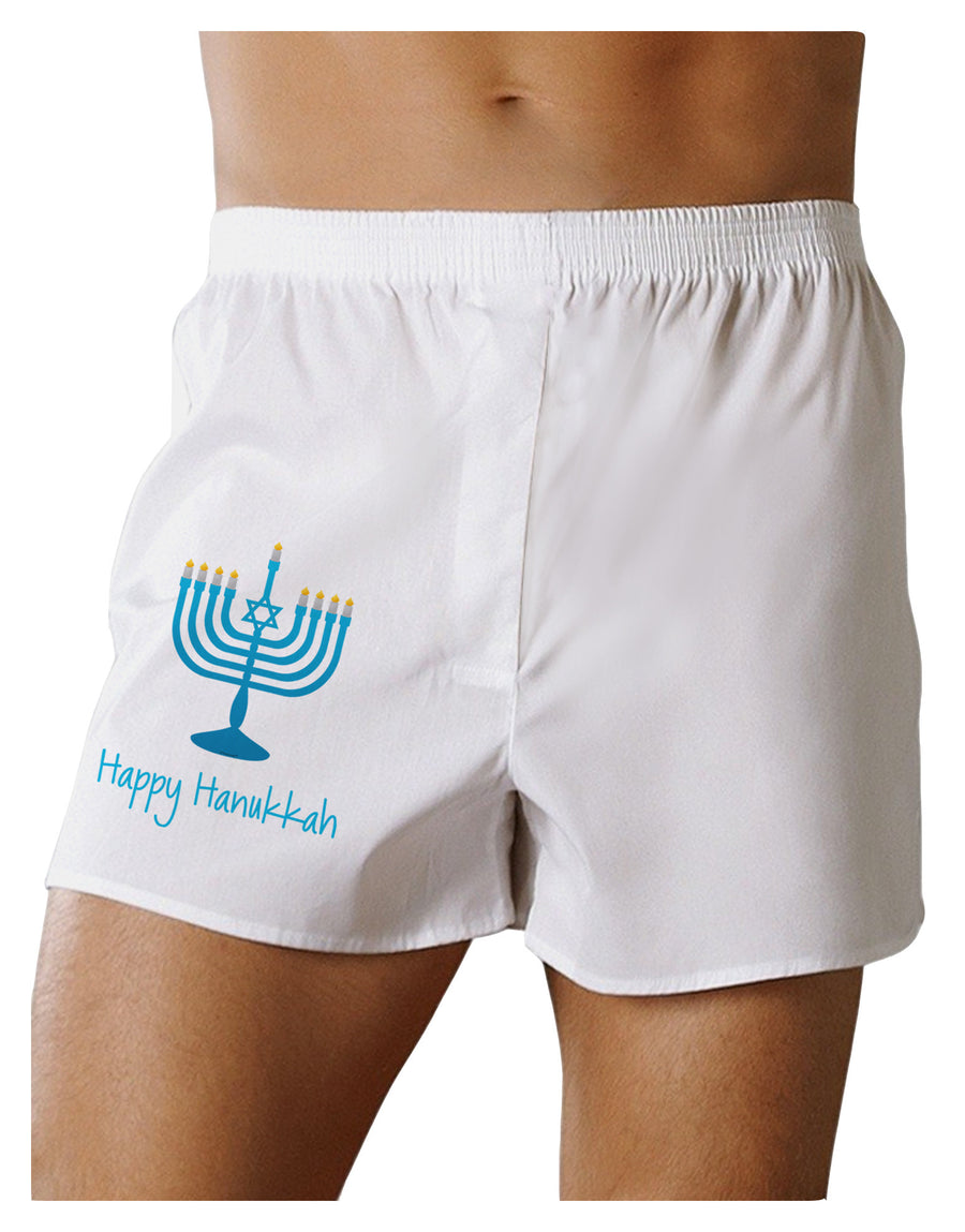 Happy Hanukkah Menorah Boxer Shorts-Boxer Shorts-TooLoud-White-Small-Davson Sales