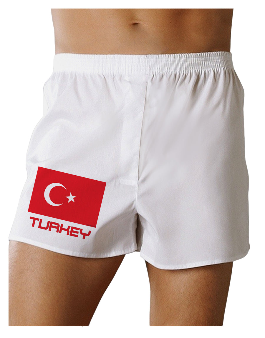 Turkey Flag with Text Boxers Shorts by TooLoud-Boxer Shorts-TooLoud-White-Small-Davson Sales