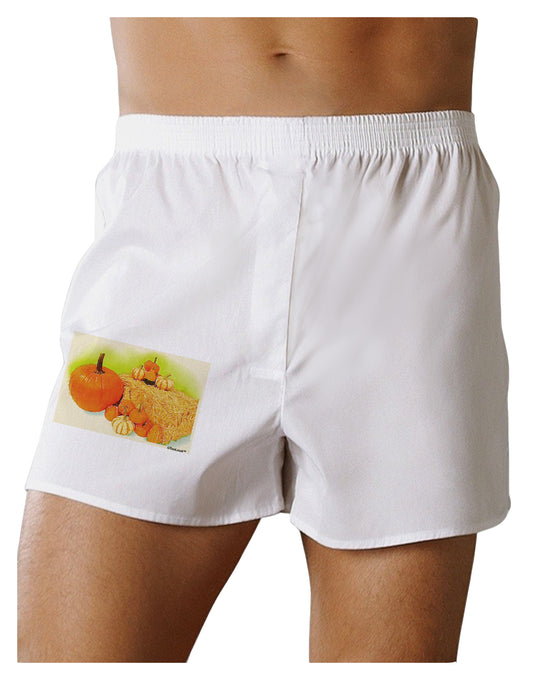 Fall Pumpkin Scene Boxer Shorts-Boxer Shorts-TooLoud-White-Small-Davson Sales