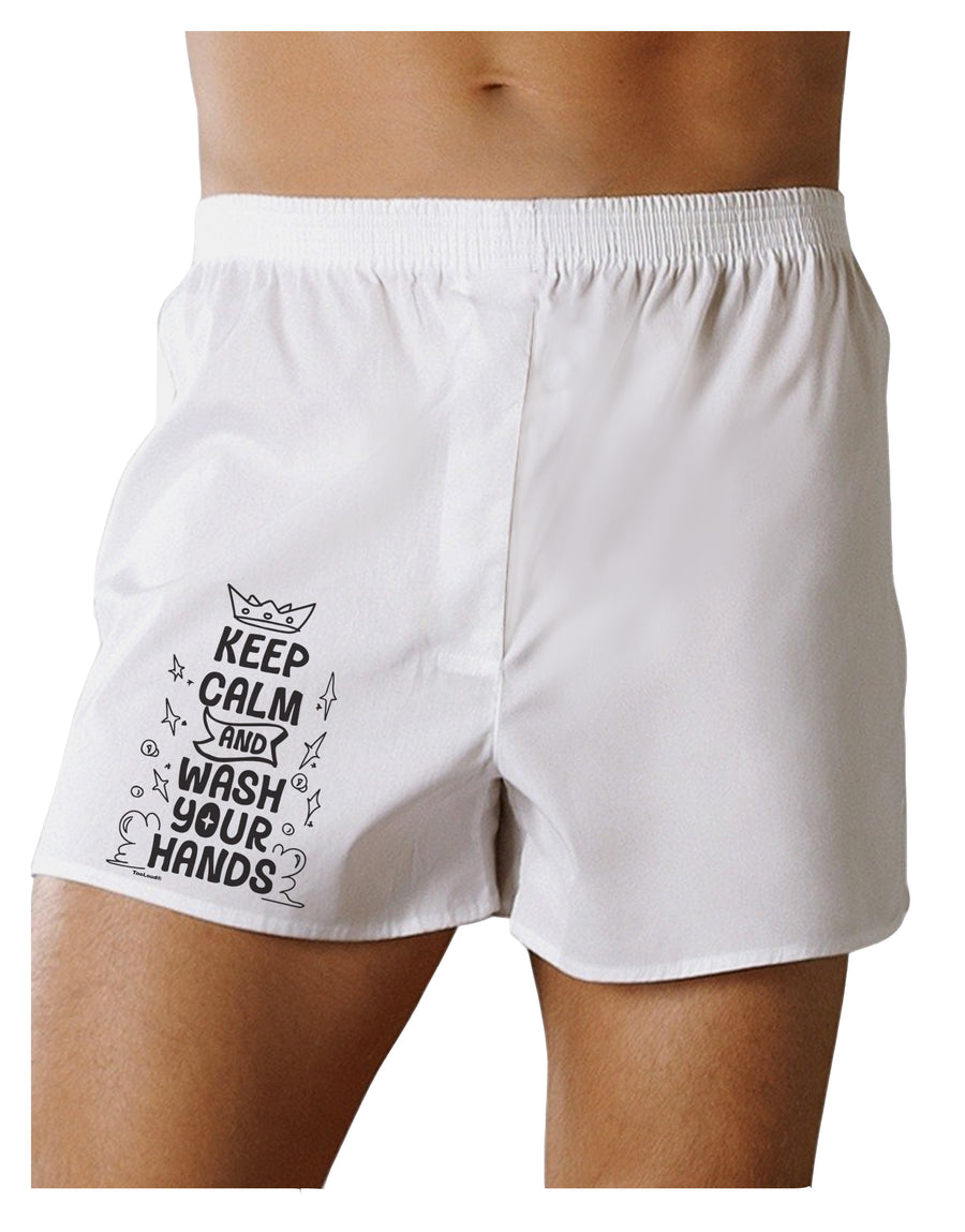 Keep Calm and Wash Your Hands Boxers Shorts White 2XL Tooloud