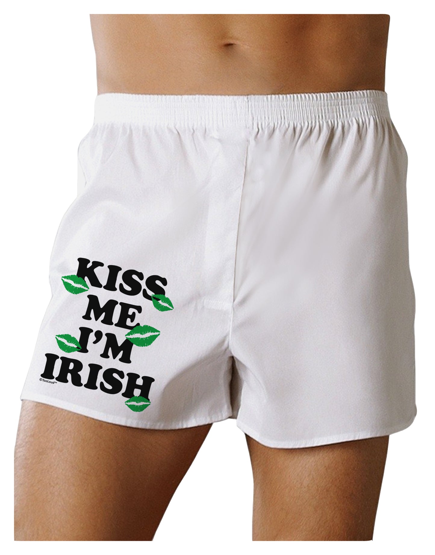 Kiss Me I'm Irish - Green Kisses Boxer Shorts by TooLoud-Boxer Shorts-TooLoud-White-Small-Davson Sales