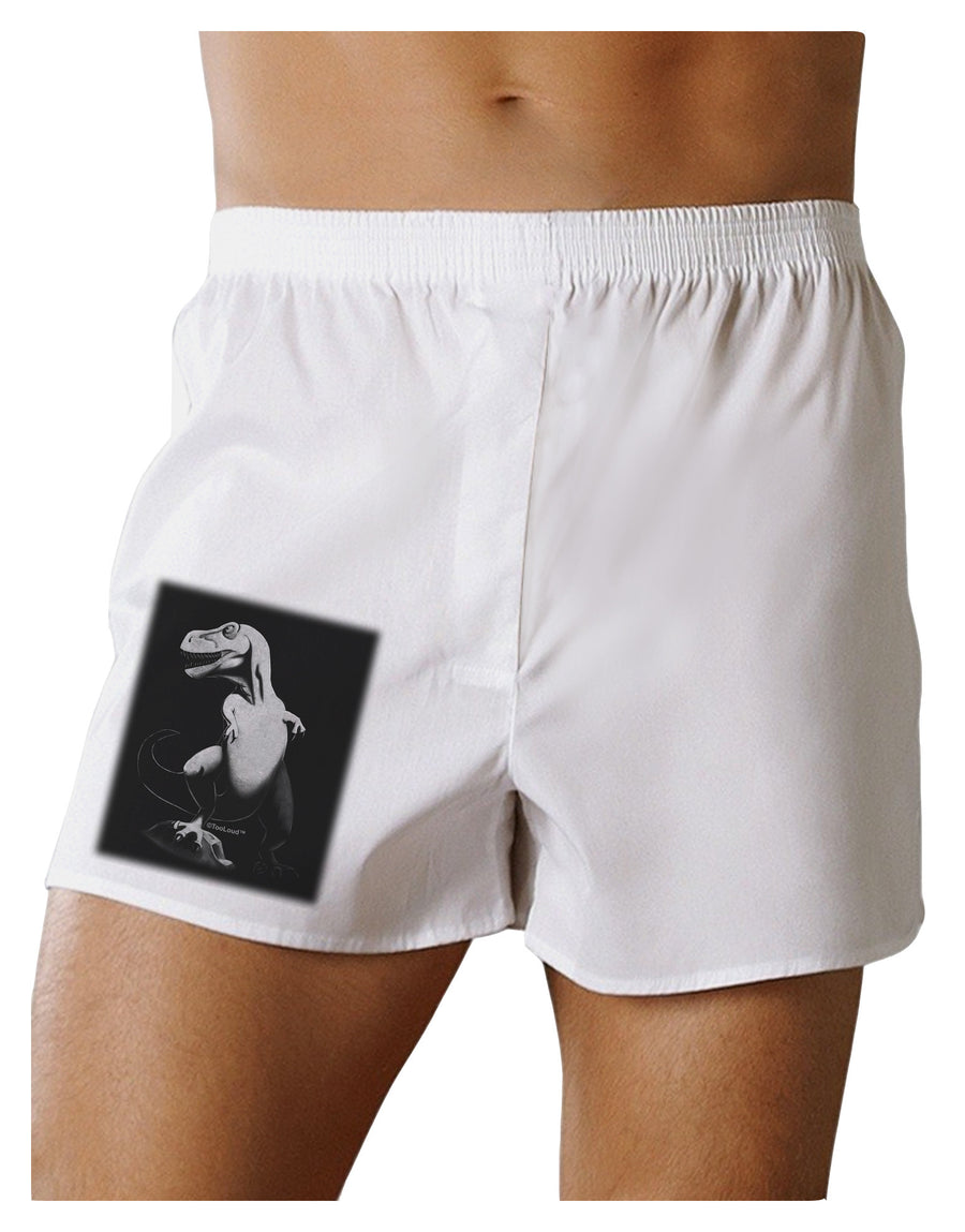 Tyrannosaurus Rex Design - Grayscale Boxer Shorts by TooLoud-Boxer Shorts-TooLoud-White-Small-Davson Sales