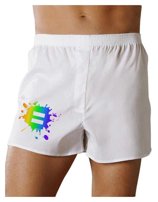 Equal Rainbow Paint Splatter Boxers Shorts by TooLoud-Boxer Shorts-TooLoud-White-Small-Davson Sales