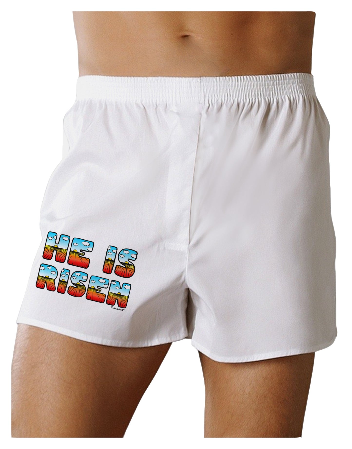 He Is Risen - Easter - Sunrise Letters Boxer Shorts-Boxer Shorts-TooLoud-White-Small-Davson Sales