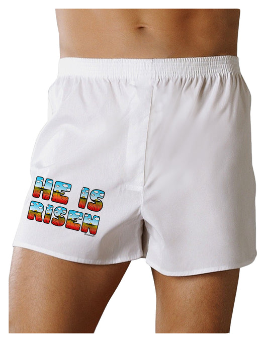 He Is Risen - Easter - Sunrise Letters Boxer Shorts-Boxer Shorts-TooLoud-White-Small-Davson Sales