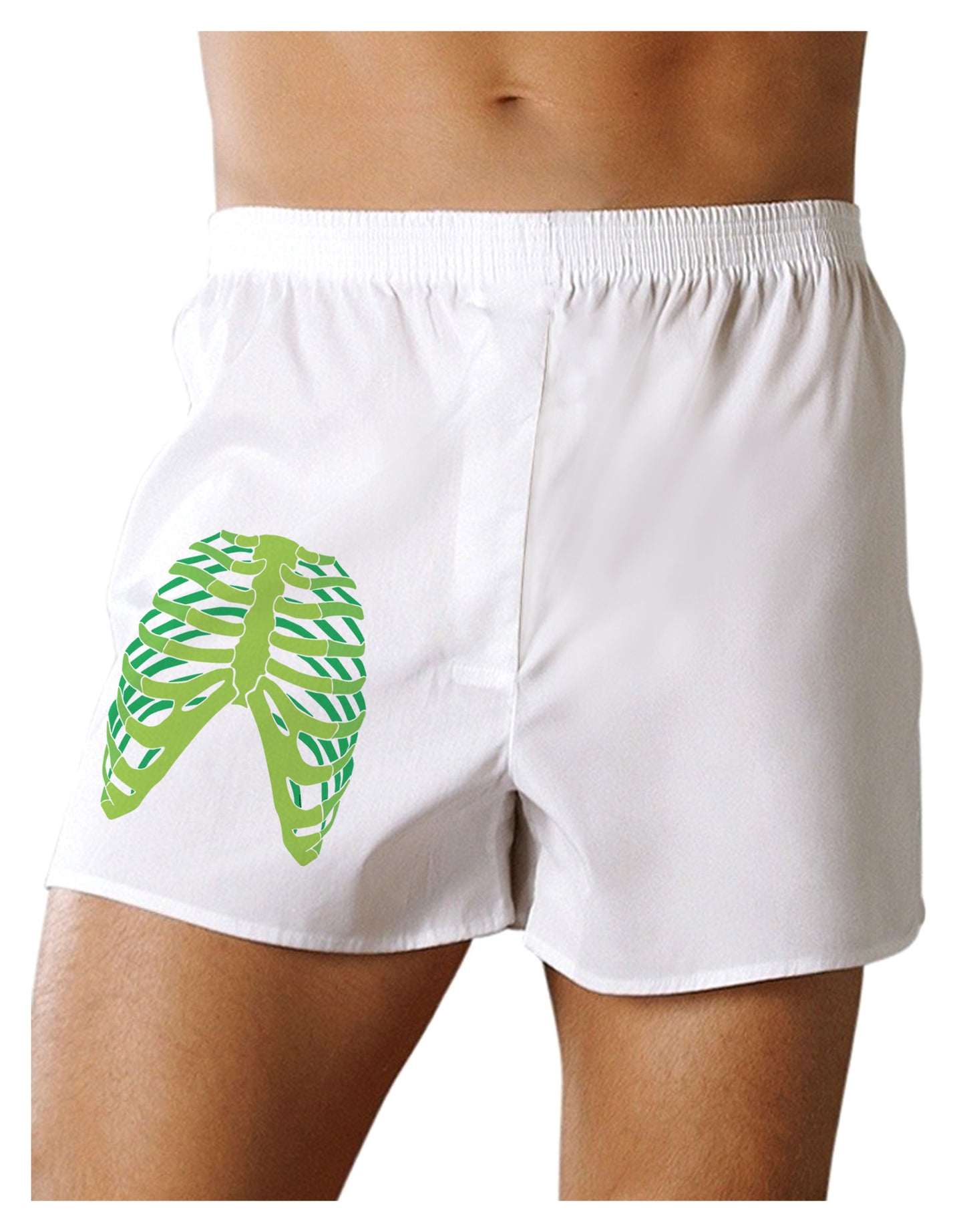 Human Green Skeleton Bones Ribcage Boxer Shorts-Boxer Shorts-TooLoud-White-Small-Davson Sales
